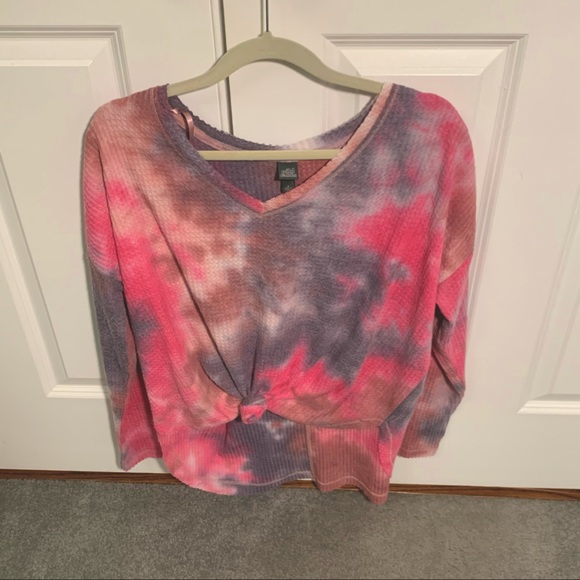 Wild Fable Oversized Tie Dye Pink Purple Thermal - Picture 3 of 6